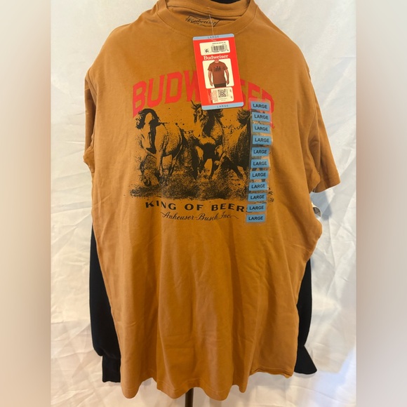 Budweiser Brown Graphic Tee Short Sleeve Western Country Festival - Picture 1 of 3
